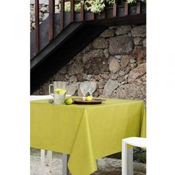 Mantel textil antimanchas cuadrado Olimpia, resinado y con Teflón de Dupont® - 150x150 - Liso verde