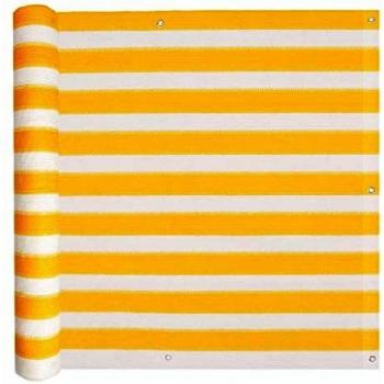 vidaXL Toldo para Balcón Terraza de HDPE 90x600 cm Amarillo y Blanco a Rayas