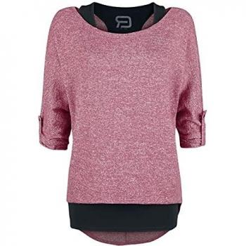R.E.D. by EMP Cuddly Loose Mujer Camiseta Manga Larga Burdeos/Negro XXL