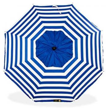 Sombrilla Marinera de Aluminio 200 cm con Espiral, Poste de Recorrido Total y 8 Varillas - Protección Total contra Rayos UV