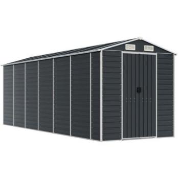 vidaXL Garden Shed Anthracite 191x555x198 cm Galvanised Steel