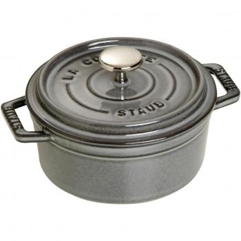 Staub - Cocotte redonda de hierro colado esmaltado, ideal para estofar, guisar y cocinar