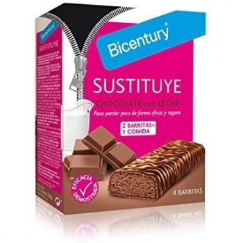 BICENTURY barritas sustituye de chocolate con leche caja 4 uds