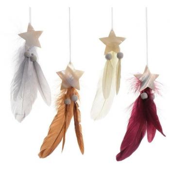 PURE & WARM BY AGRICOLA Pluma de la borla W Capiz 4COL Como decoraciones de Navidad