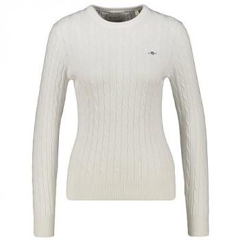 Jersey de Mujer GANT de Algodón Elástico con Cuello Redondo y Punto Trenzado - Tamaño XL