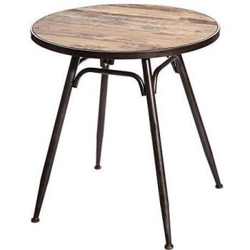 Mesa Redonda de Metal marrón Industrial para salón Factory - LOLAhome