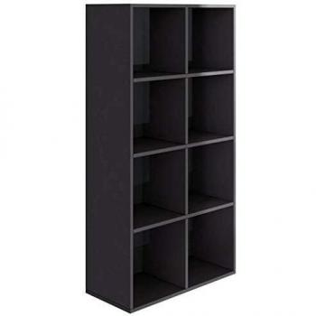 vidaXL Aggloméré - Aparador de Libros, cómodo, Armario de Almacenamiento, Mueble de Almacenamiento, salón, casa, Interior, Gris, Brillante, 66 x 30 x 130 cm