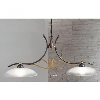 Lámpara colgante Amabile, óxido/oro, 2 luces