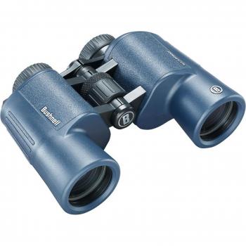 Bushnell 8x42 H2O Waterproof Porro Prism Binocular - Dark Blue, WP/FP, Twist Up Eyecups, 7.4 Degree AoV