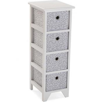 Cajonera de baño Oxford con 4 cajones en madera de Paulonia (30 x 72 x 25 cm)