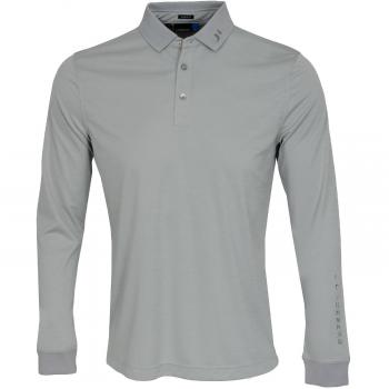 J. Lindeberg Tour Tech TX Polo de manga larga camiseta, color Stone Grey Melange, tamaño mediano