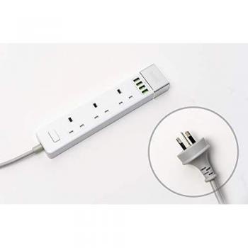 Adaptador de COOK traveldapter de isla de 3 pin a enchufe de 4 tomas 2 x 2 mA 5 V liberadores enchufe USB tipo I 1,5 m Flex aus/NZ3112: 2004 y certificado por la CE