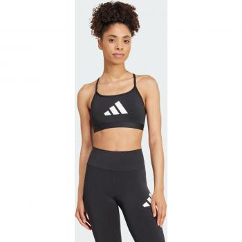 Adidas Women's Aeroreact Black XL Sports Bra with Big Logo