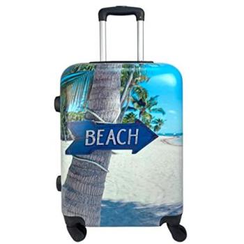 Maleta pequeña rígida de mano estampada playa con 4 ruedas 360º (53x35x20cm - 57x40x22cm)