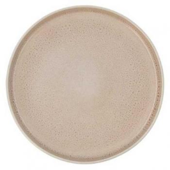 Plato Llano Ariane Porous Cerámica Beige Ø 21 cm (4 Unidades)
