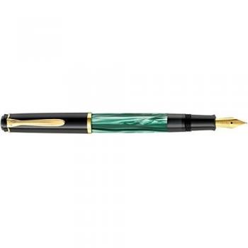 Pluma estilográfica Pelikan M 200, verde jaspeado, ancho primavera: F