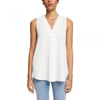 Esprit Women's V-Neck Blouse - Off White, XXS