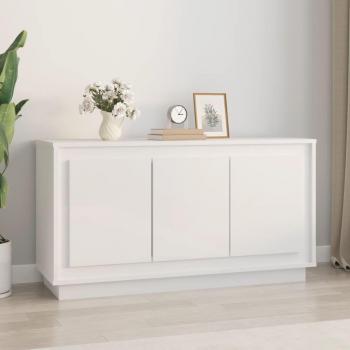 Aparador de madera contrachapada 102x35x55 cm vidaXL, Mueble de Almacenaje de Salón, Buffet para salón, Armario Auxiliar, Armario de Almacenamiento en color blanco brillante