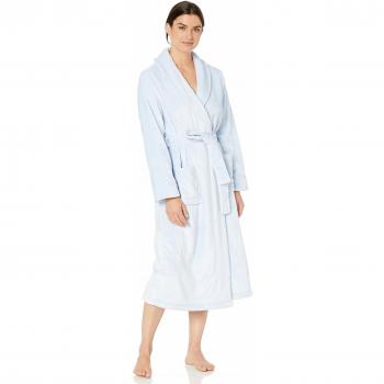 Amazon Essentials Full-Length Plush Robe Bathrobes, Light Periwinkle Blue, US S