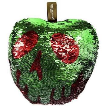 Princess Cerda-Cushion Sequins Blancanieves COJIN Lentejuelas, Verde, 30x30 cm