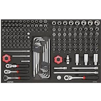 Juego de Dados Sonic 1/4'' y 3/8'', 157 Piezas, Inserto para Carro de Herramientas 215702
