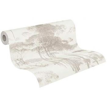 Papel Pintado Vliestapete Historia del Arte, Diseño Botánico Floral, Textura Ligera, 0.53 m x 10 m, Ideal para Sala de Estar, Dormitorio y Cocina