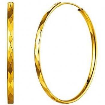 Silvora 50mm Aros Oro Pendientes Cartilago Hoop Huggie Aros Medianos para Hija amiga Novia