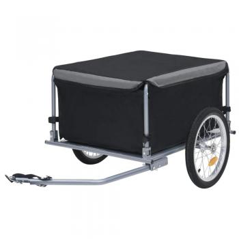 vidaXL 65 kg Black and Grey Bike Cargo Trailer