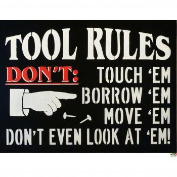 Outil Rules Don't Tuch les Retro Sign, homme Cave, barre, pub, garage – 1.2 mm rigide en plastique 300 mm x 200 mm