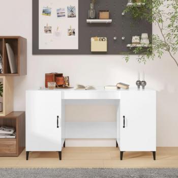 Escritorio blanco pulido 140x50x75 cm madera multicapa vidaXL Escritorio madera contrachapada blanco brillante 140x50x75 cm