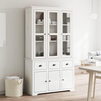 Armario de madera maciza de pino blanco 115,5x43x200,5 cm