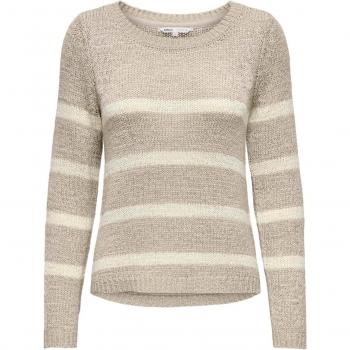 Sudadera Only Onlgeena XO Pullover Knit Noos Mujer Simply Taupe - Jersey de mujer de manga larga y cuello redondo