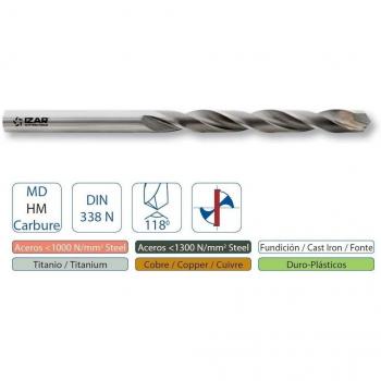 Izar 9196 - Broca helicoidal conico 9196 md din 345n diámetro 25.00