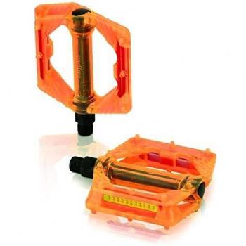 XLC Pedale Plattform Material de Bicicleta, Unisex Adulto, Orange Transparent, 20x10x4cm