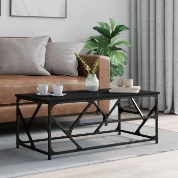 Mesa de centro de madera contrachapada negra 100x50x40 cm