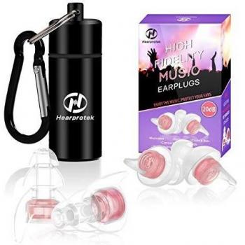 Tapones para los oídos música para mujer, Hearprotek 20db tapones reutilizables de protección auditiva-ideal para conciertos, discotecas, bateria y festivals