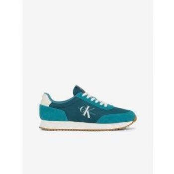 Zapatillas de Piel Retro Runner Verde para Hombre Calvin Klein