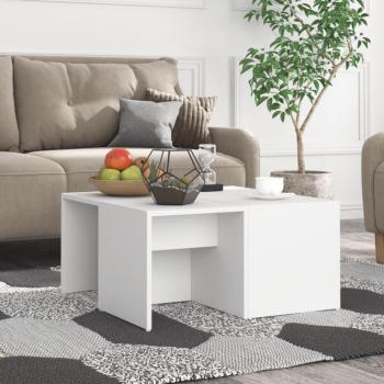 Mesas de salón 4 piezas blanco 33x33x33 cm multicapa