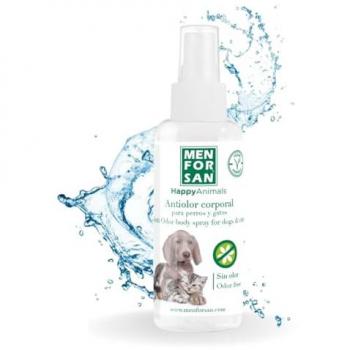 ANTIOLOR CORPORAL PARA PERROS Y GATOS 60ml MENFORSAN - Elimina los Malos Olores, Sin Perfume, Producto Vegano