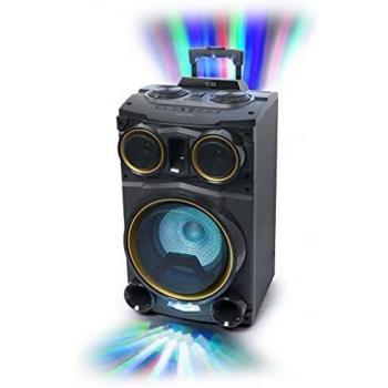 Altavoz Bluetooth con Radio, USB, 2 entradas de Micro luz Ambiente 150W