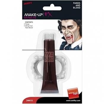 Smiffy's-24415 Colmillos y Sangre, Tubo 28.3g, Color Rojo, No es Applicable
