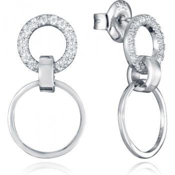 Pendientes Mujer Viceroy Elegant de Plata de Ley con Baño de Rodio Dos Aros Conectados