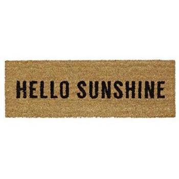 Felpudo Antideslizante Hola Sol 75x25 cm, Fibra de Coco y PVC, Ideal para Interior y Exterior