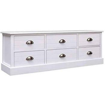 vidaXL Mueble para TV de Madera Mobiliario Decoración Casa Elegante Práctico Versátil Centro Multimedia Robusto Útil Funcional Blanco 115x30x40cm
