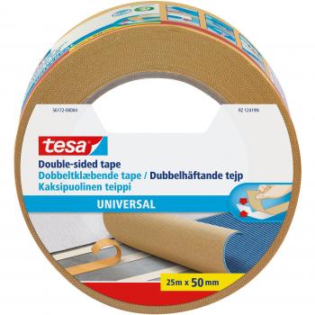 tesa 56172-00005-01 Cinta doble cara Universal 25m x 50mm beige, Standard, 25 m x 50 mm