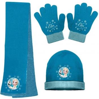 Frozen - Set de bufanda, gorro y guantes - para niña azul Talla única
