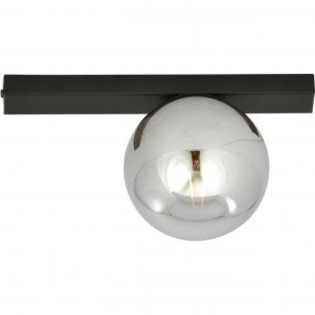 Plafón de techo EMIBIG LIGHTING, tipo Fit, color negro/grafito, 1 luz, material metal y cristal, dimensiones h: 17 cm x l: 30 cm