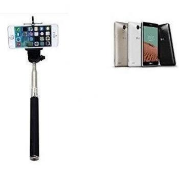 Selfie Stick palillo para LG Electronics Bello II, negro, Monopod, mástil telescópico, autorretrato