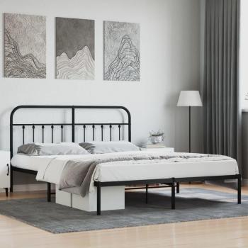 Cama amarilla con cabecero en metal negro 160x200 cm