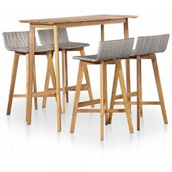 vidaXL 5 Piece Outdoor Dining Set Solid Acacia Wood